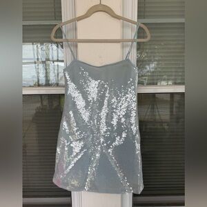 Abercrombie & Fitch Silver Sequin Mini Dress